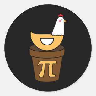 Pi Day Chicken Pot Pie 3.14 Math Science Funny Boy Classic Round Sticker