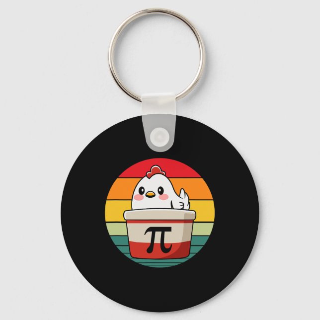 Pi Day Chicken Pot Pie Funny Math Teacher Nerd Gee Key Ring (Front)