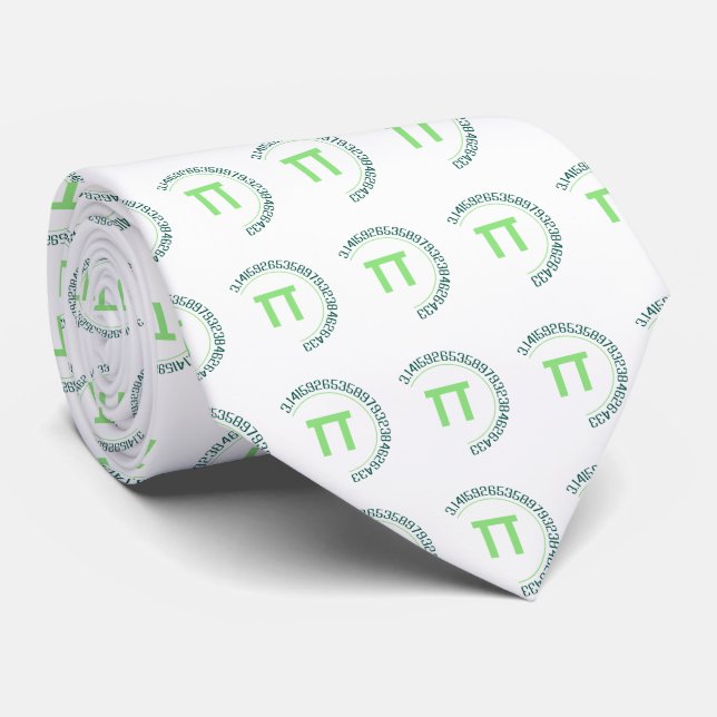 Pi Day Circle Design Tie (Rolled)