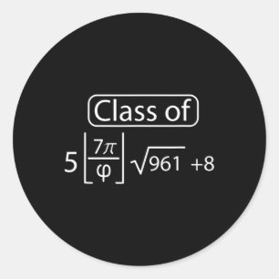 Pi Day Cl Of 2025 Graphic Funny Math Lover Graduat Classic Round Sticker