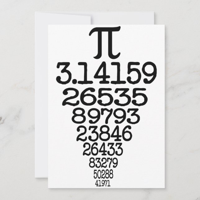 Pi Day compleye 3.14 Invitation (Front)