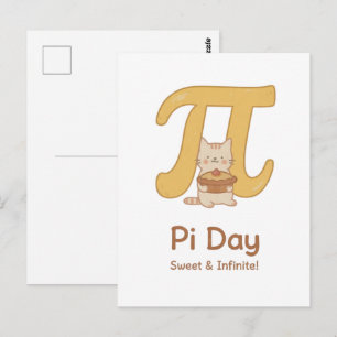 Pi Day Cute Cat Postcard – Sweet & Infinite   Math