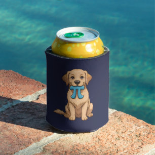 Pi Day Dog With Pi Symbol   Cute Pi Math Can Cooler