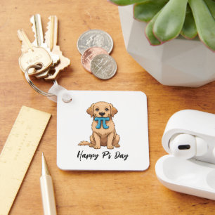 Pi Day Dog With Pi Symbol   Happy Pi Day Key Ring