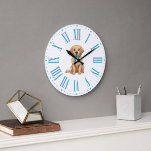 Pi Day Dog With Pi Symbol   Happy Pi Day Large Clock