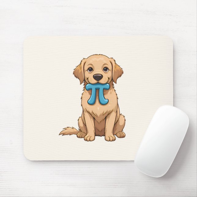Pi Day Dog With Pi Symbol | Happy Pi Day Mouse Pad (With Mouse)