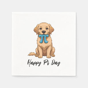 Pi Day Dog With Pi Symbol   Happy Pi Day Napkin