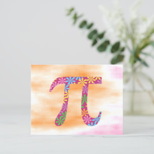 Pi Day Floral Spring Pi Symbol Postcard