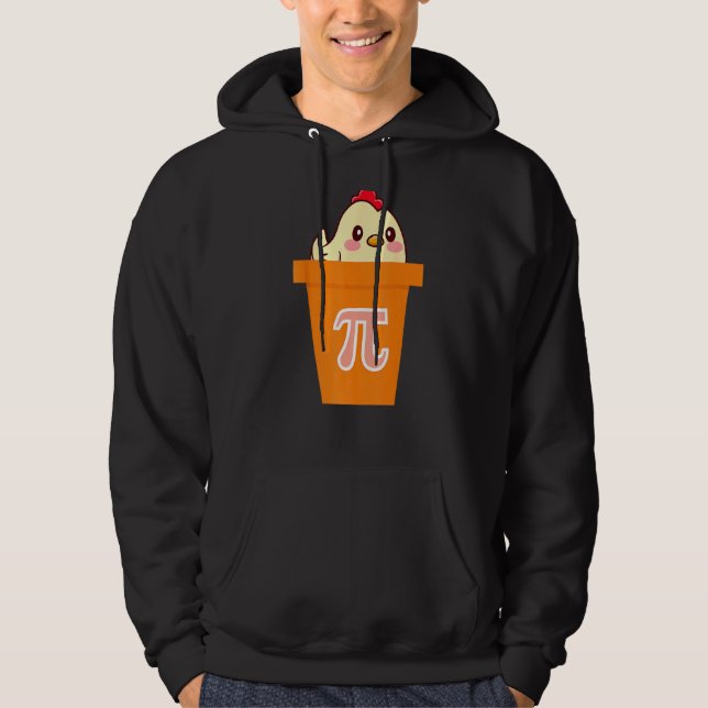 Pi Day Funny Chicken Pot Pi Maths Hoodie (Front)