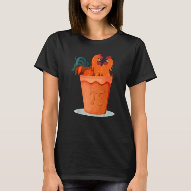 Pi Day Funny Chicken Pot Pi T-Shirt (Front)