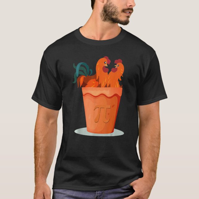 Pi Day Funny Chicken Pot Pi T-Shirt (Front)