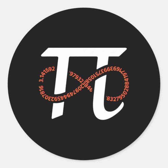 Pi Day Funny Infinity Numbers Geek Nerd Math Lover Classic Round Sticker (Front)