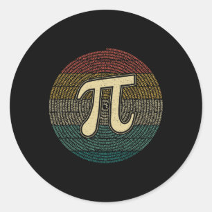 Pi Day Funny Math 3.14 Number Pi Lover Tee  Classic Round Sticker