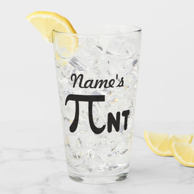 Pi Day Funny Pi-nt 2011 © Personalised Glass (Front Ice)