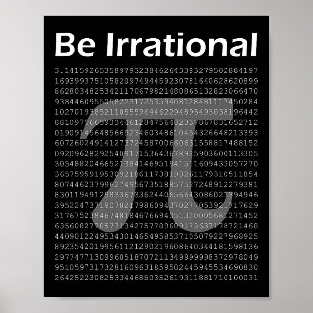 Pi Day Funny Pi Tee Math Nerd Be Irrational  Poster (Front)