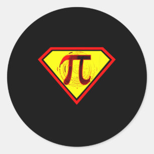Pi Day Funny Superhero Costume  Classic Round Sticker