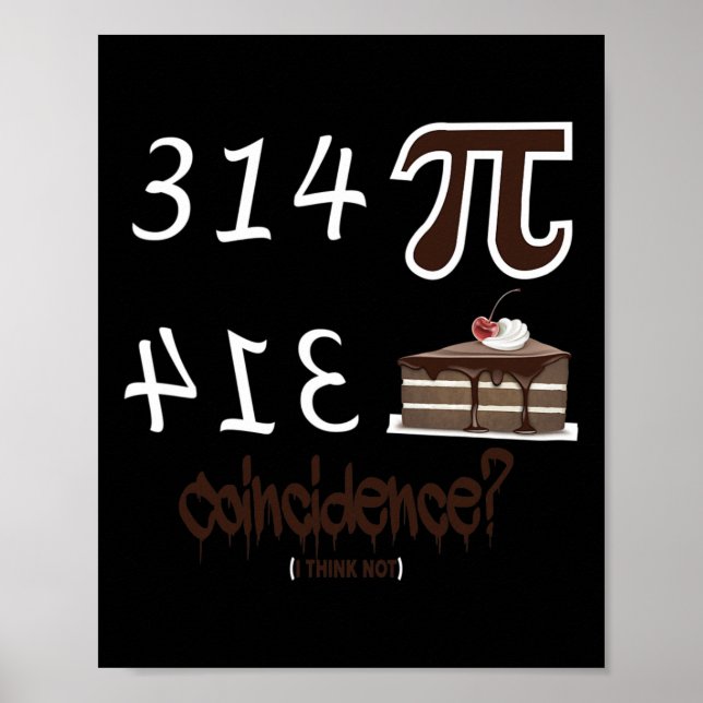 Pi Day Funny Unique Graphic Math Formula Equations Poster (Front)