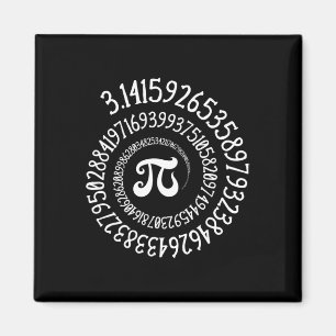 Pi Day Funny Vintage Graphic Spiral Formula Math L Magnet