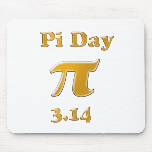 Pi Day Gold on White Mouse Pad (Front)