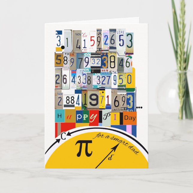 Pi Day Greetings for Dad, Crunching Numbers Card (Front)