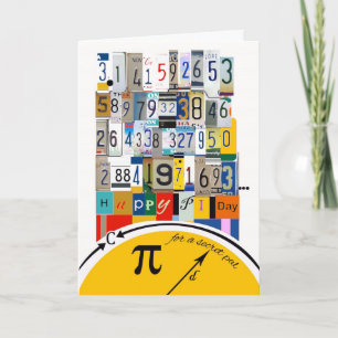 Pi Day Greetings for Secret Pal, Crunching Numbers Card