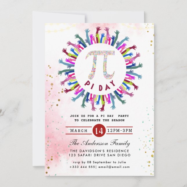 Pi Day Holiday Party Invitation (Front)