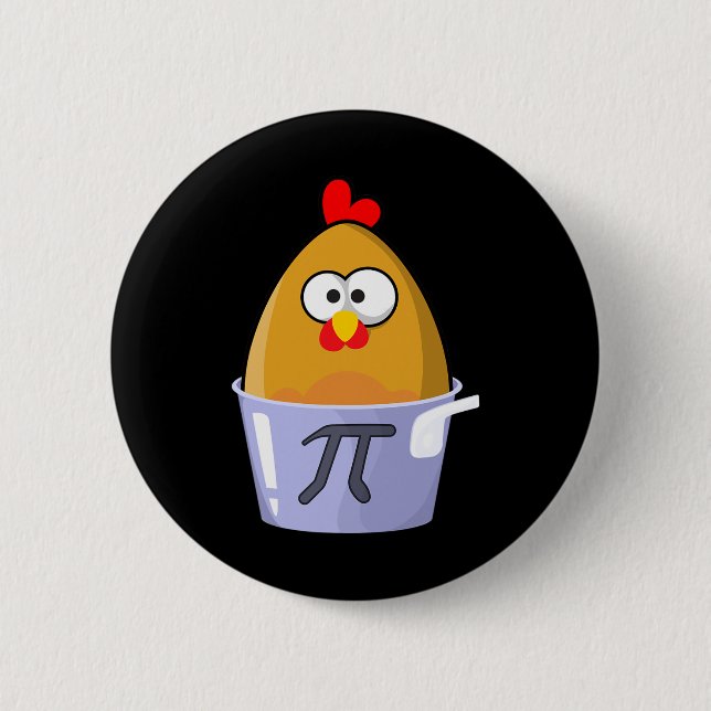 Pi Day Humourous Chicken Pot Pie Math Lover Novelt 6 Cm Round Badge (Front)