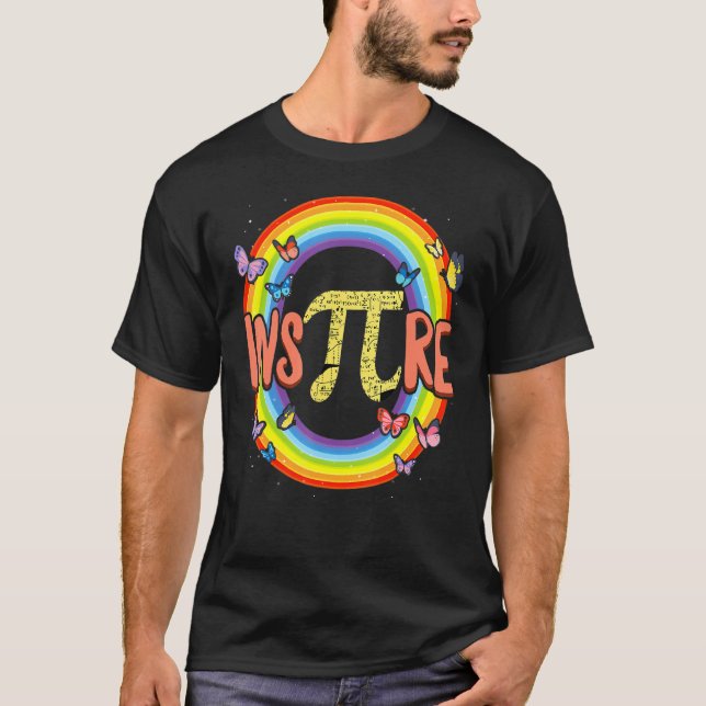 Pi Day Inspire Rainbow Math T-Shirt (Front)