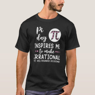 Pi Day Inspires Me Math Pi Symbol Plaid Pattern T-Shirt
