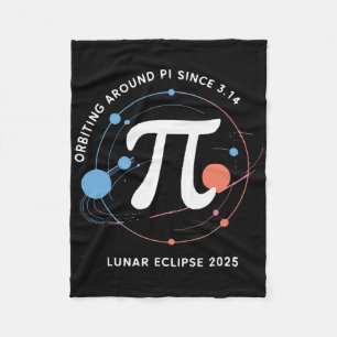 Pi Day Lunar Eclipse 2025 Cosmic Math Fleece Blanket
