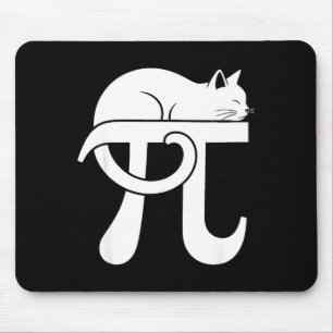 Pi Day Math Cat Nerd Comedy Teacher Student Pi Day Mouse Pad