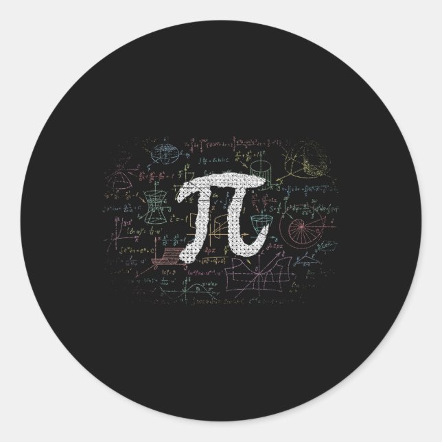 Pi Day Math  Classic Round Sticker (Front)