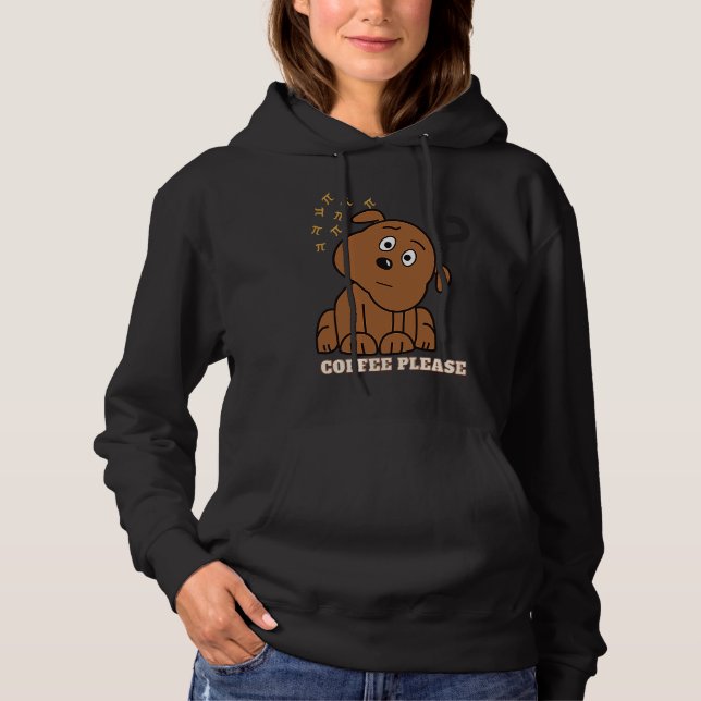 Pi Day Math Coffee and dog  Geometry Trigonometry Hoodie (Front)