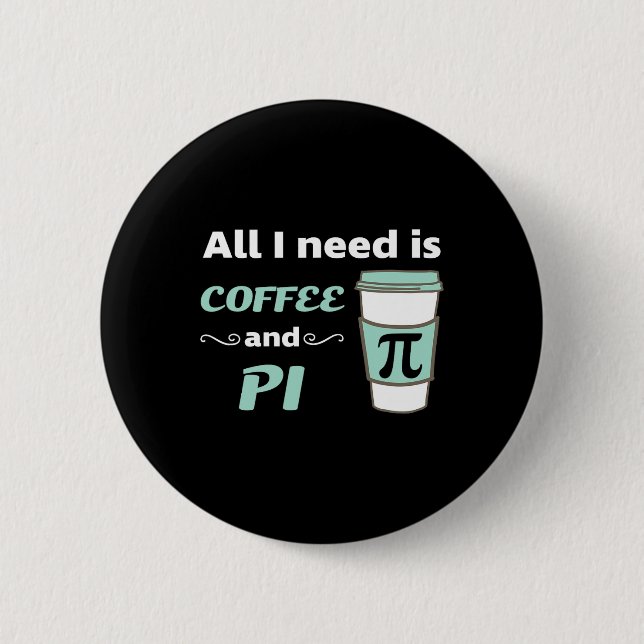 Pi Day Math Coffee Lover Geometry Calculus Trigono 6 Cm Round Badge (Front)