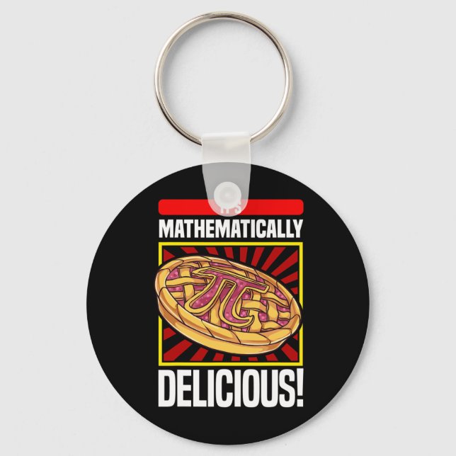 Pi Day Math Lover Apple Pie  Key Ring (Front)