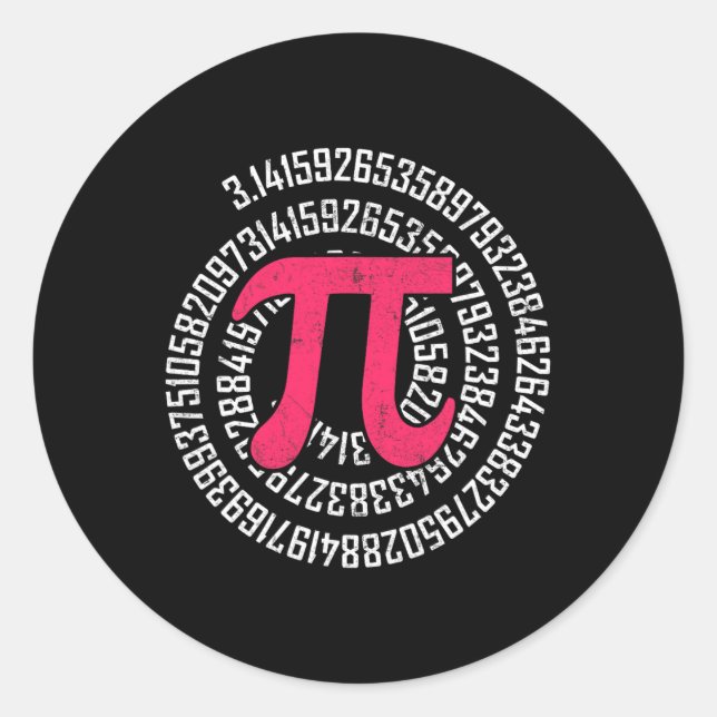 Pi Day Math Nerd Geek 3.1415 Irrational Number Pi  Classic Round Sticker (Front)