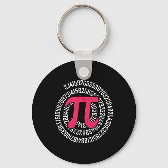 Pi Day Math Nerd Geek 3.1415 Irrational Number Pi  Key Ring (Front)