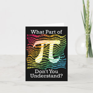 Pi Day Math Teacher Student Rainbow Pi Symbol  Card