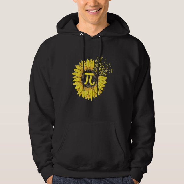 Pi Day Math Teacher Sunflower   Nerd Math Science  Hoodie (Front)