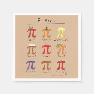 Pi Day Menu Cute Funny Math Napkin
