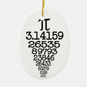 Pi Day Nerd Ceramic Tree Decoration