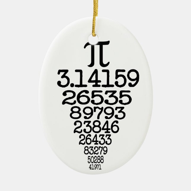 Pi Day Nerd Ceramic Tree Decoration (Front)