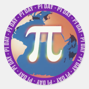 Pi Day on Earth math Classic Round Sticker