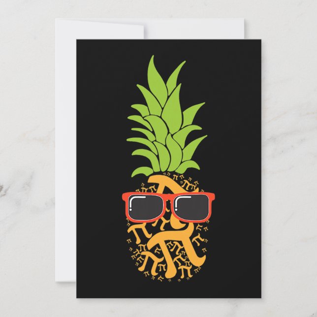 Pi Day Pi Neapple Pineapple Funny Math Kids Womens Invitation (Front)