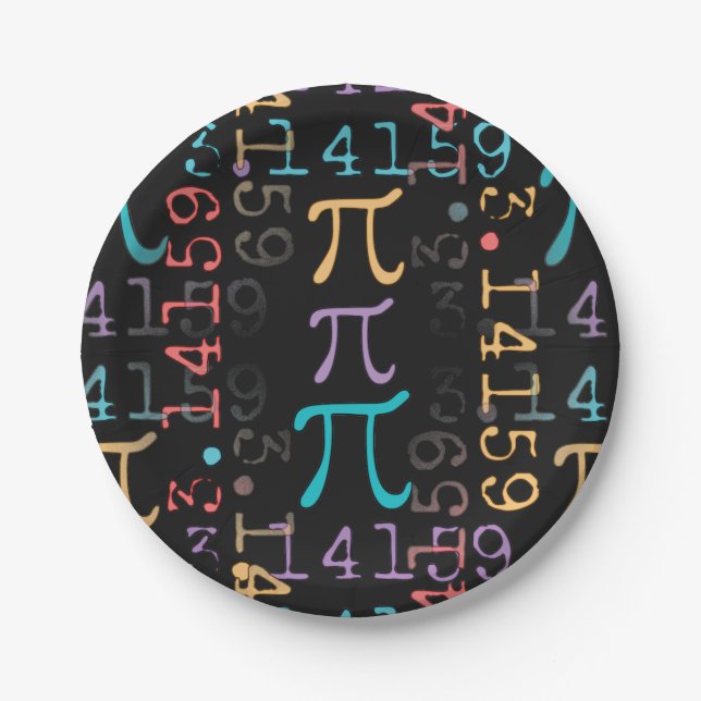 Pi Day Pi Symbols 3.14... Paper Plate (Front)