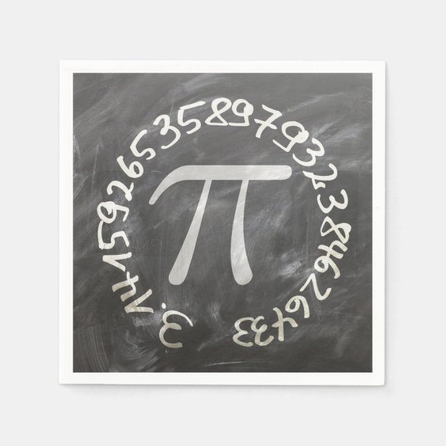 Pi Day PiDay Chalkboard Education Napkin (Front)