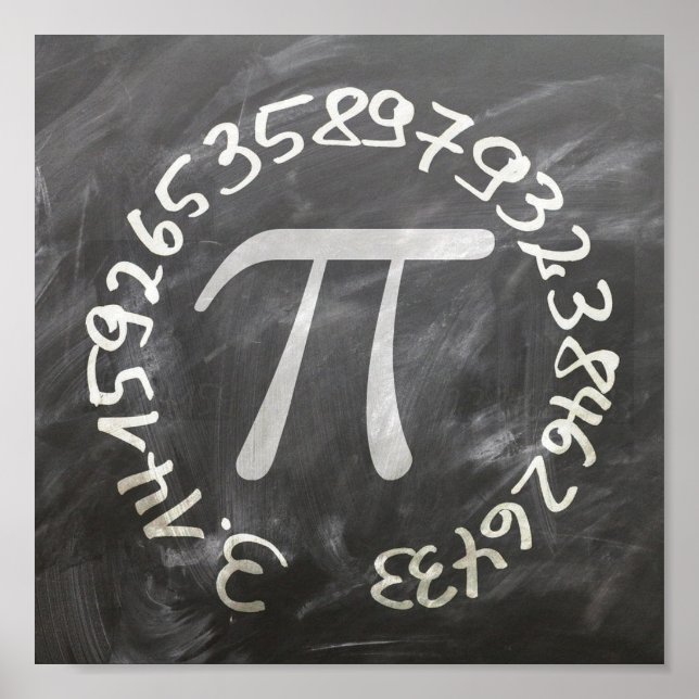Pi Day PiDay Chalkboard Education Poster (Front)