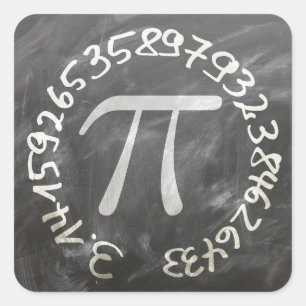 Pi Day PiDay Chalkboard Education Square Sticker
