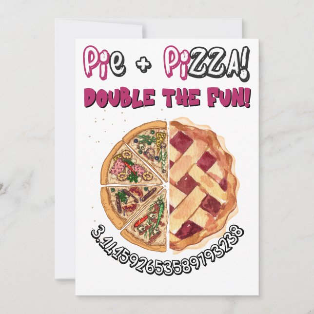 PI DAY Pie and Pizza Fusion Funny Meme!  Holiday Card (Front)