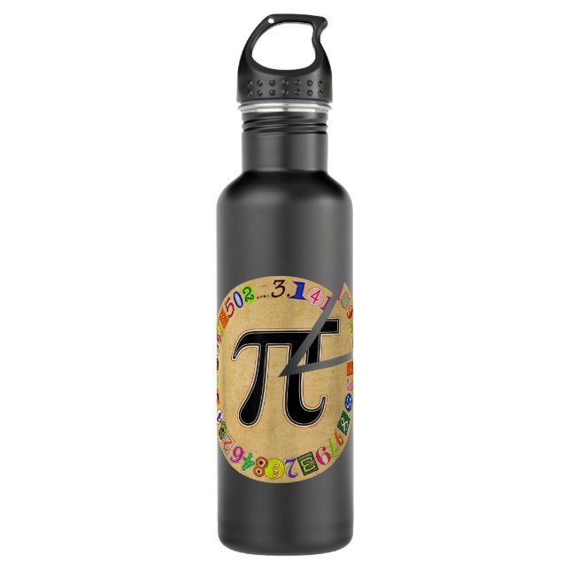Pi Day Pie Funny Math Teacher Students Kids Math L 710 Ml Water Bottle (Front)